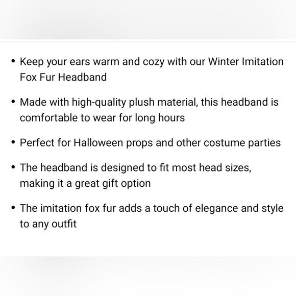 Winter Fox Fur Headband, Plush Stretch EAR WARMERS MUFFS - Picture 6 of 8